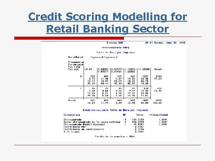 Credit Scoring Modelling for Retail Banking Sector 