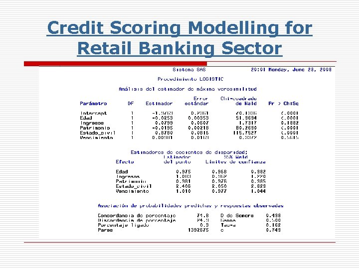 Credit Scoring Modelling for Retail Banking Sector 