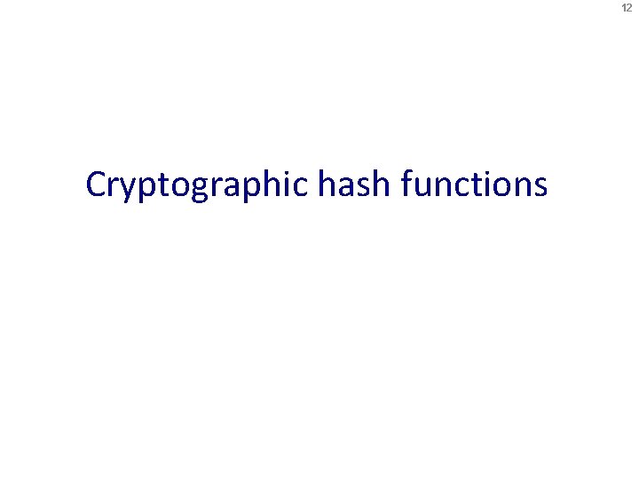 12 Cryptographic hash functions 