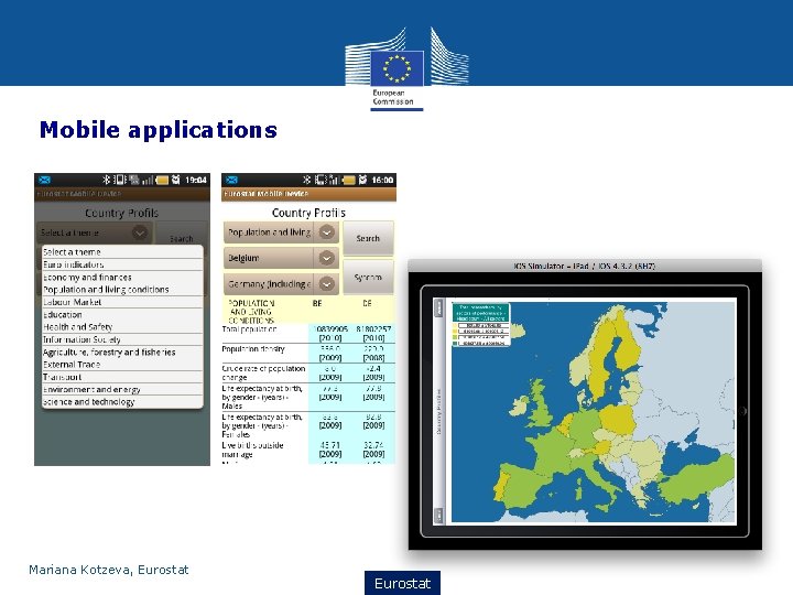 Mobile applications Mariana Kotzeva, Eurostat ESTAT 