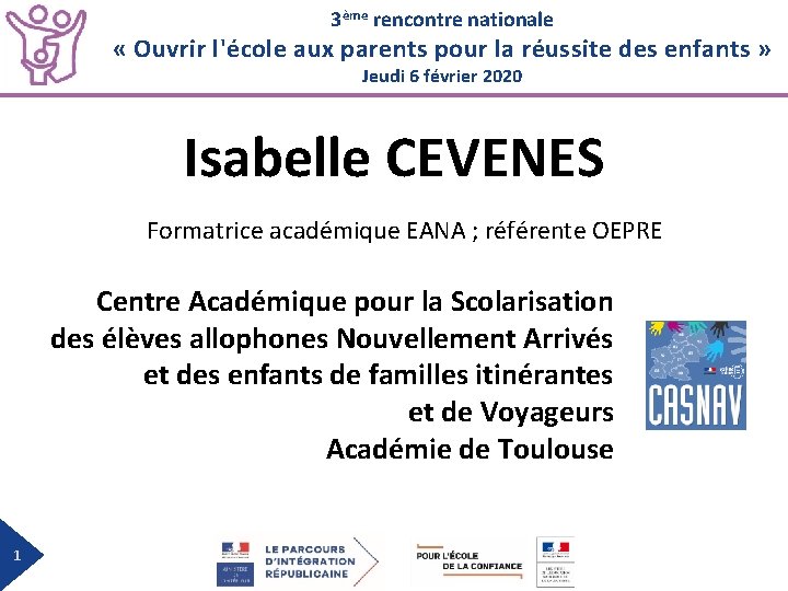 3ème rencontre nationale « Ouvrir l'école aux parents pour la réussite des enfants »