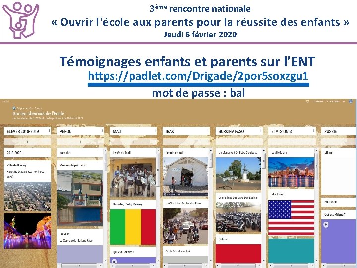 3ème rencontre nationale « Ouvrir l'école aux parents pour la réussite des enfants »