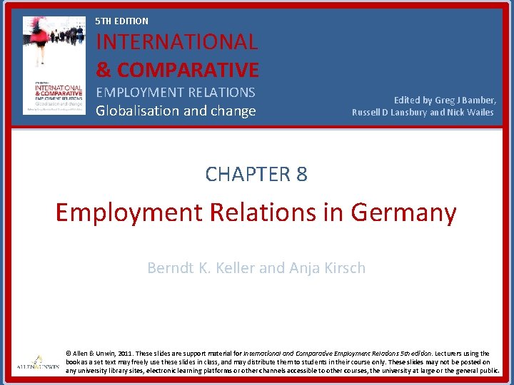 5 TH EDITION INTERNATIONAL & COMPARATIVE EMPLOYMENT RELATIONS Globalisation and change Edited by Greg