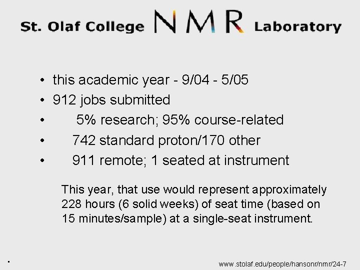  • this academic year - 9/04 - 5/05 • 912 jobs submitted •