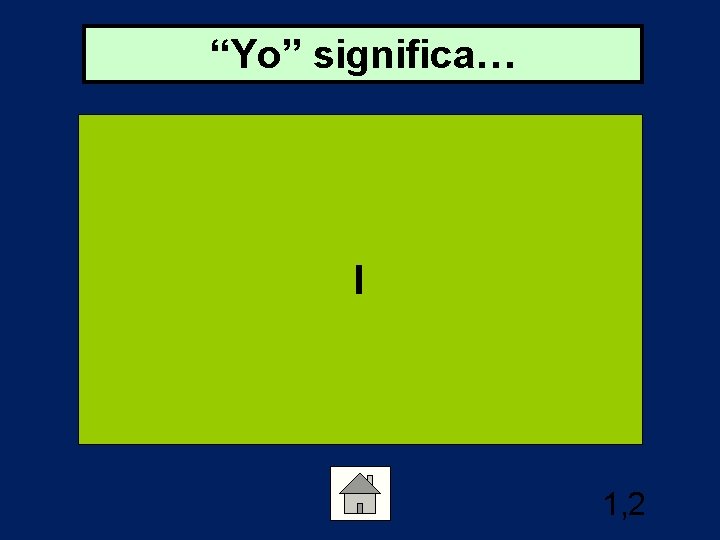 “Yo” significa… I 1, 2 