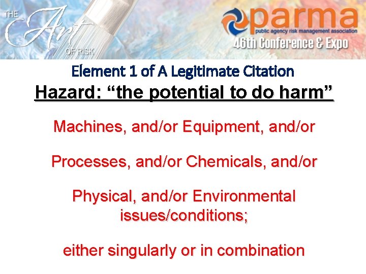 Element 1 of A Legitimate Citation Hazard: “the potential to do harm” Machines, and/or