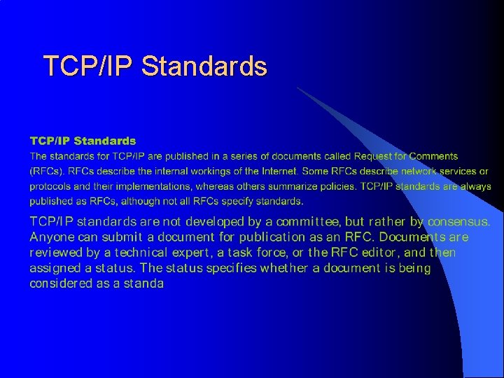 TCP/IP Standards 