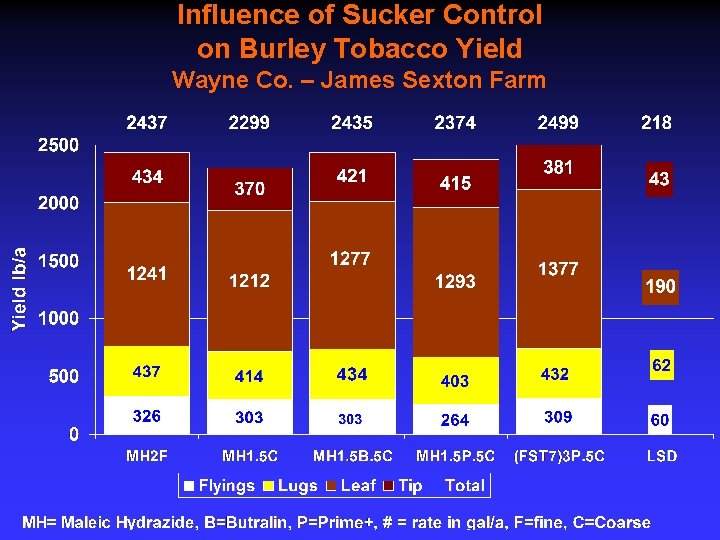 Influence of Sucker Control on Burley Tobacco Yield Wayne Co. – James Sexton Farm
