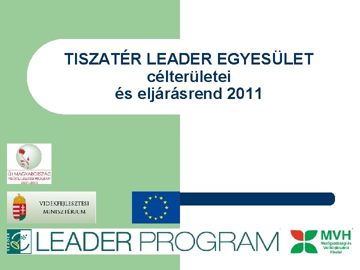 TISZATÉR LEADER EGYESÜLET célterületei és eljárásrend 2011 