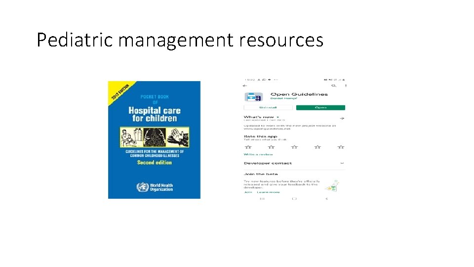 Pediatric management resources 