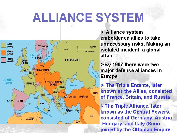 ALLIANCE SYSTEM Ø Alliance system emboldened allies to take unnecessary risks, Making an isolated