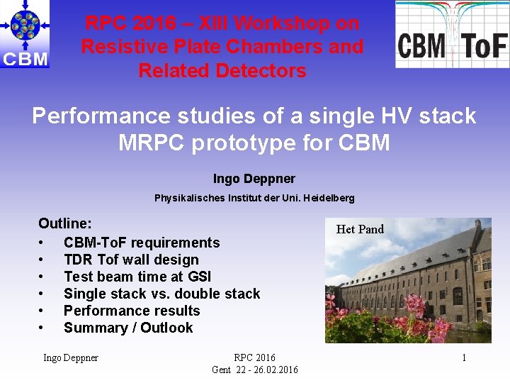 RPC 2016 – XIII Workshop on Resistive Plate Chambers and Related Detectors Performance studies