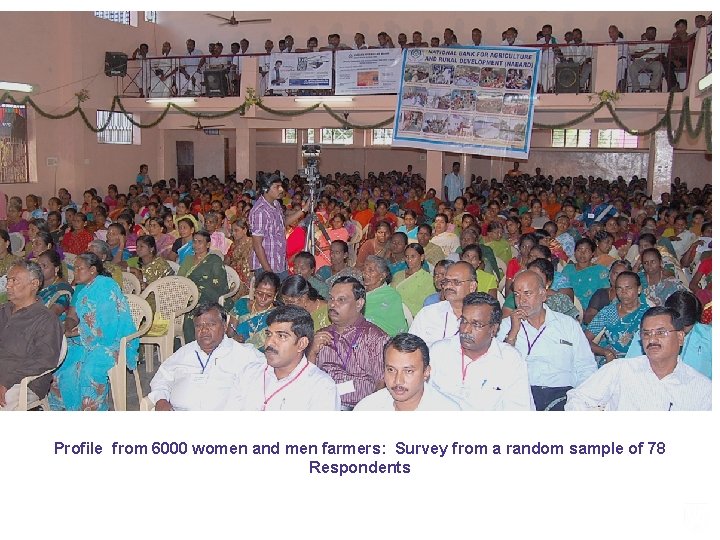 Profile from 6000 women and men farmers: Survey from a random sample of 78