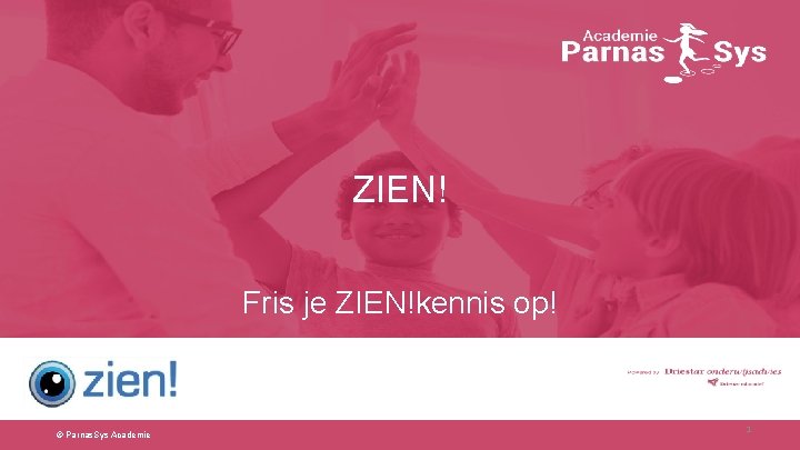 ZIEN! Fris je ZIEN!kennis op! © Parnas. Sys Academie 1 