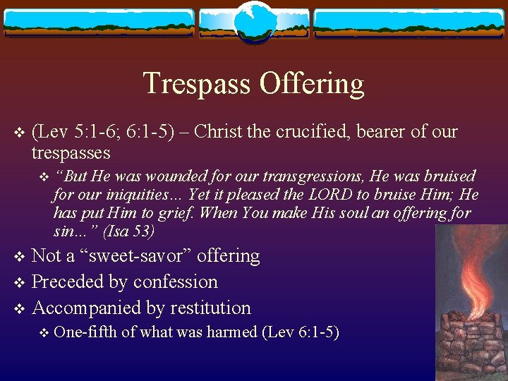 Trespass Offering v (Lev 5: 1 -6; 6: 1 -5) – Christ the crucified,