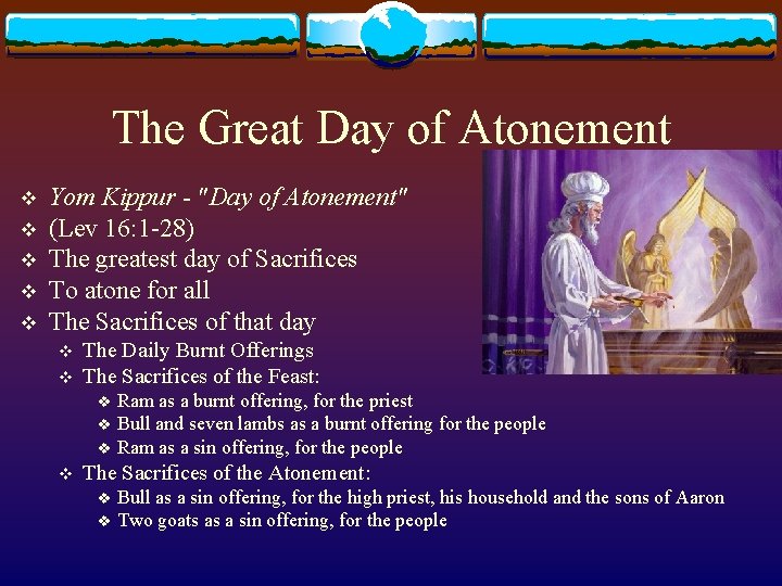 The Great Day of Atonement v v v Yom Kippur - "Day of Atonement"