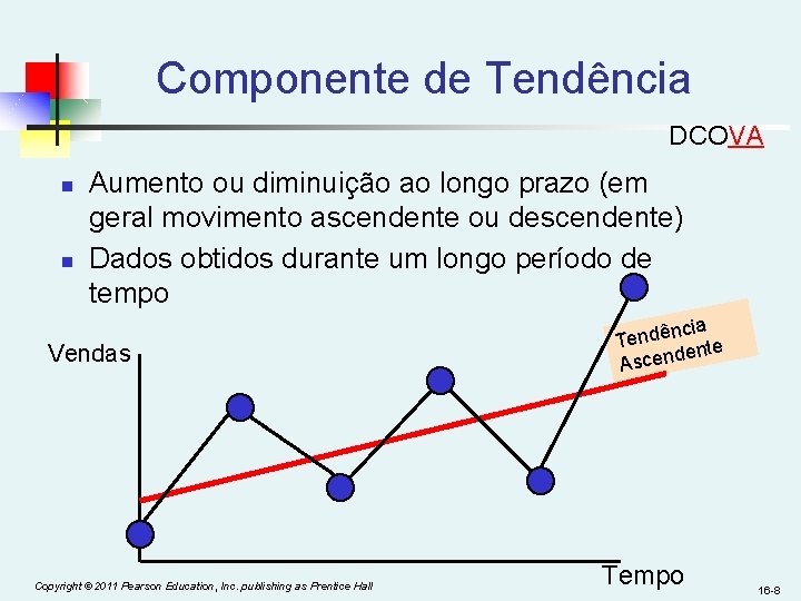 Componente de Tendência DCOVA n n Aumento ou diminuição ao longo prazo (em geral