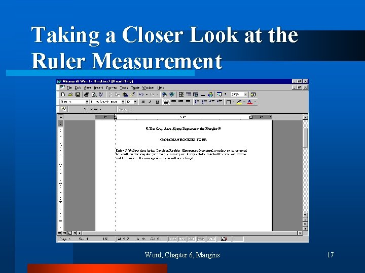 Taking a Closer Look at the Ruler Measurement Word, Chapter 6, Margins 17 