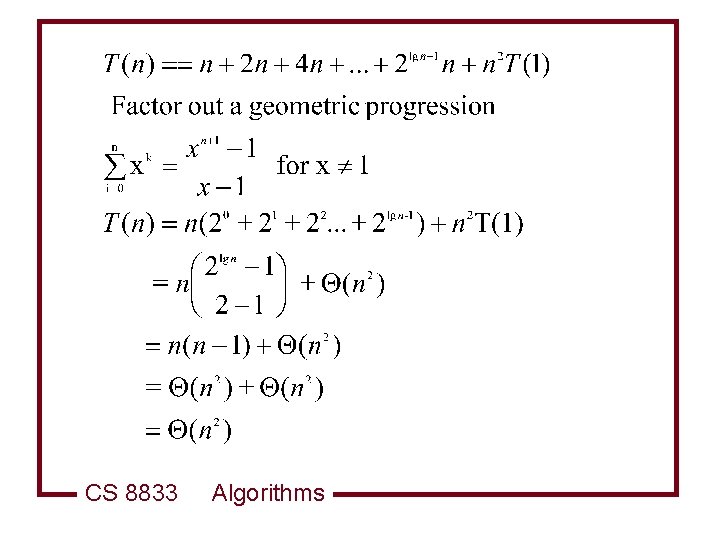 CS 8833 Algorithms 