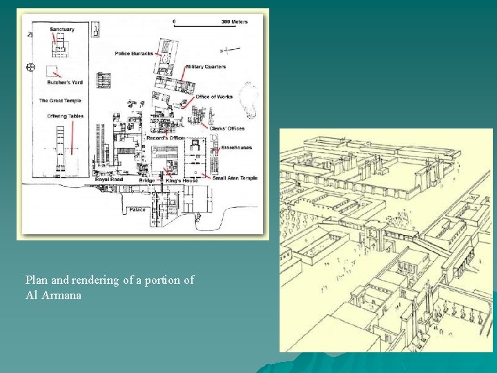 Plan and rendering of a portion of Al Armana 