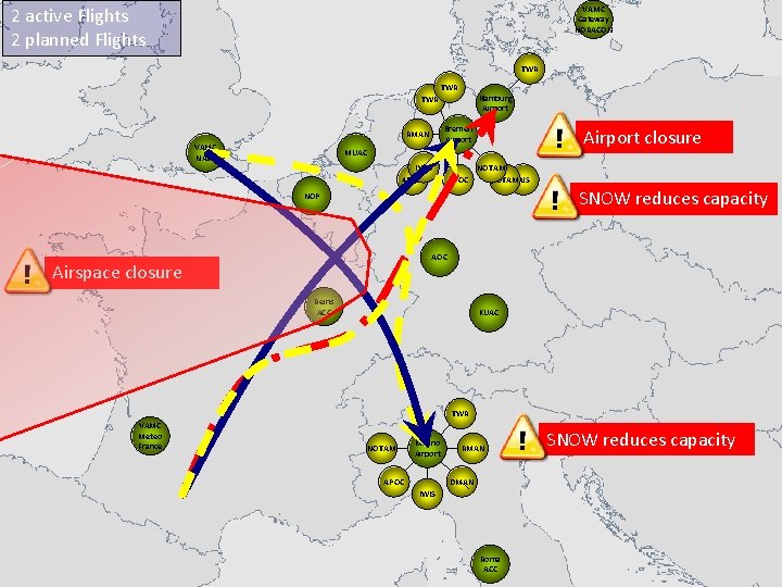 VAMC Gateway NORACON 2 active Flights 2 planned Flights TWR Hamburg Airport TWR Bremen