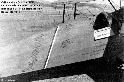 Orléansville – Octobre 1959 Le palmarès éloquent de Lucien Biancotto sur le fuselage de