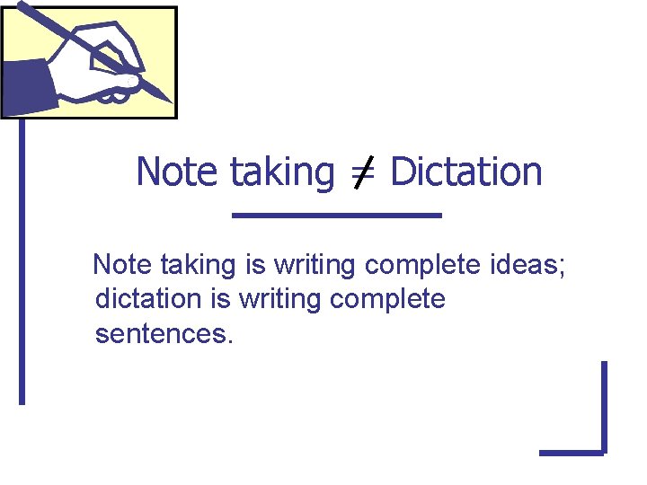 Note Taking Basics Intensive English Language Institute University