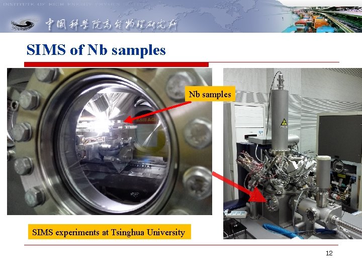 SIMS of Nb samples SIMS experiments at Tsinghua University 12 