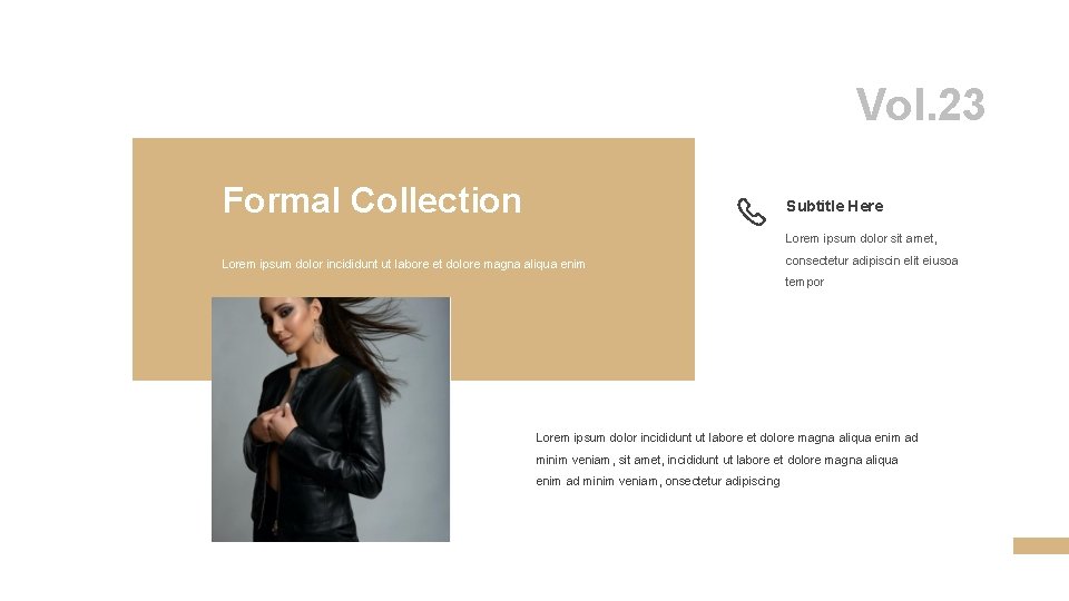 Vol. 23 Formal Collection Subtitle Here Lorem ipsum dolor sit amet, Lorem ipsum dolor