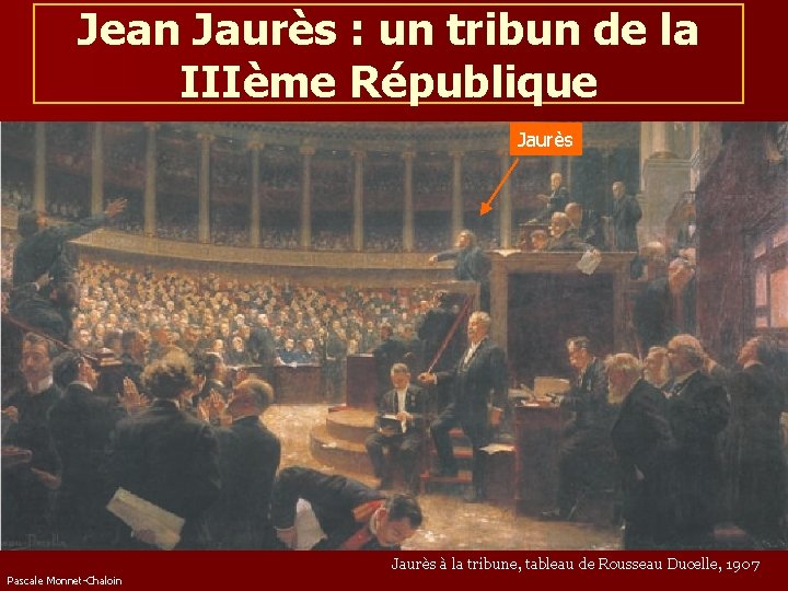 Jean Jaurès : un tribun de la IIIème République Jaurès à la tribune, tableau