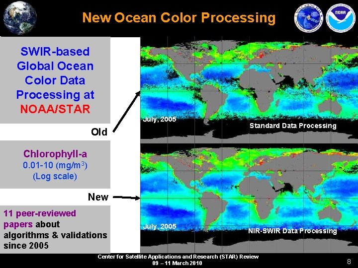 New Ocean Color Processing SWIR-based Global Ocean Color Data Processing at NOAA/STAR July, 2005 New Ocean Color Processing SWIR-based Global Ocean Color Data Processing at NOAA/STAR July, 2005