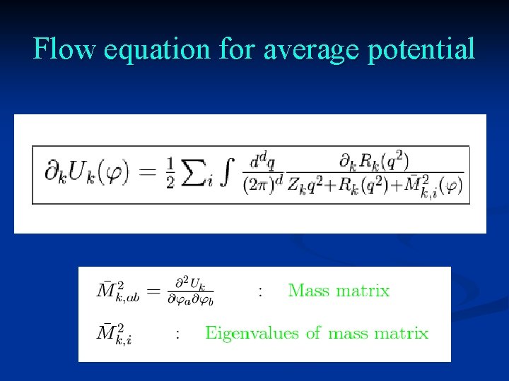 Flow equation for average potential 