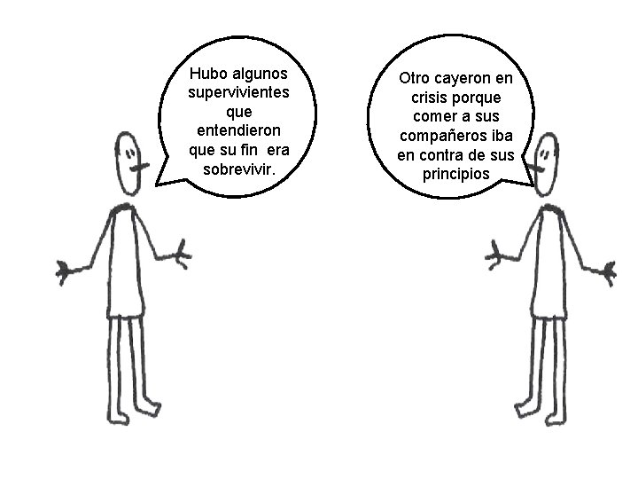 Hubo algunos supervivientes que entendieron que su fin era sobrevivir. Otro cayeron en crisis