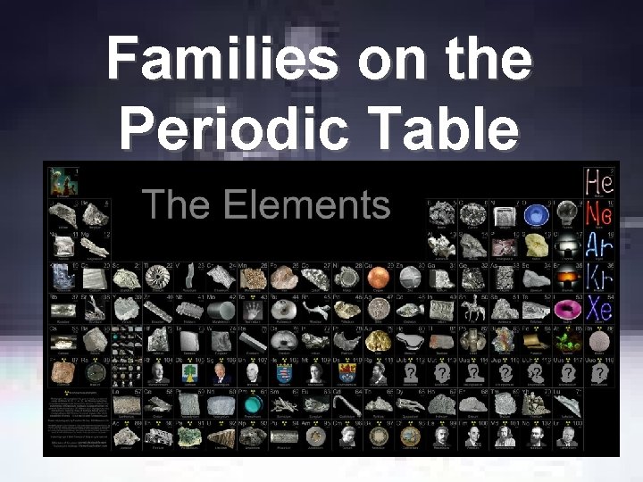 Families on the Periodic Table 