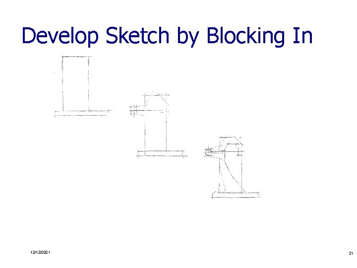 Develop Sketch by Blocking In 1. 2. 3. 4. 12/12/2021 21 