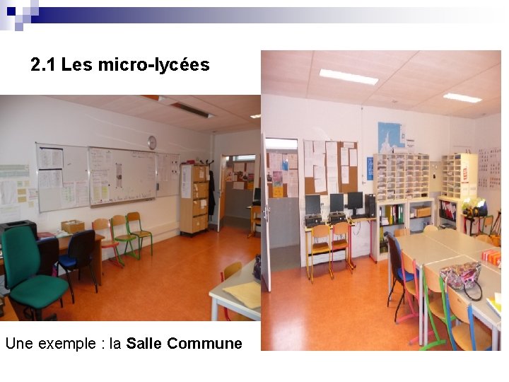 2. 1 Les micro-lycées Une exemple : la Salle Commune 