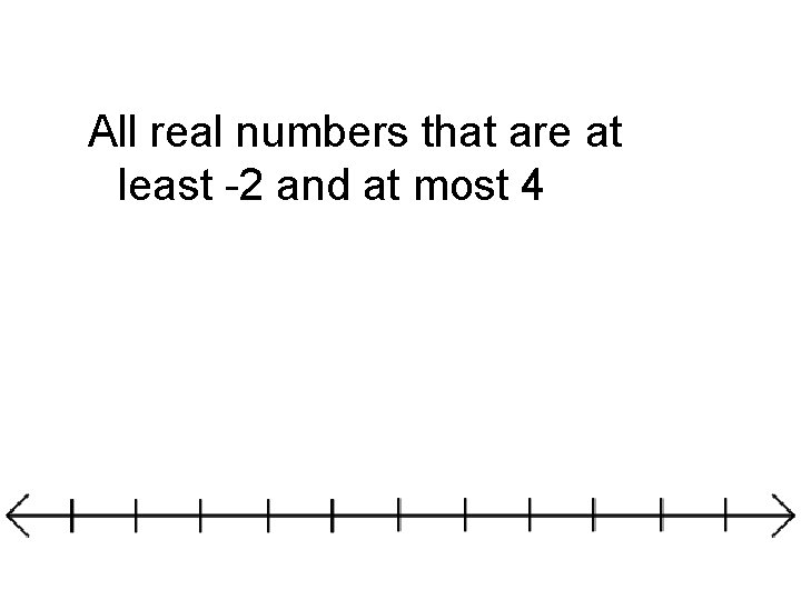 All real numbers that are at least -2 and at most 4 