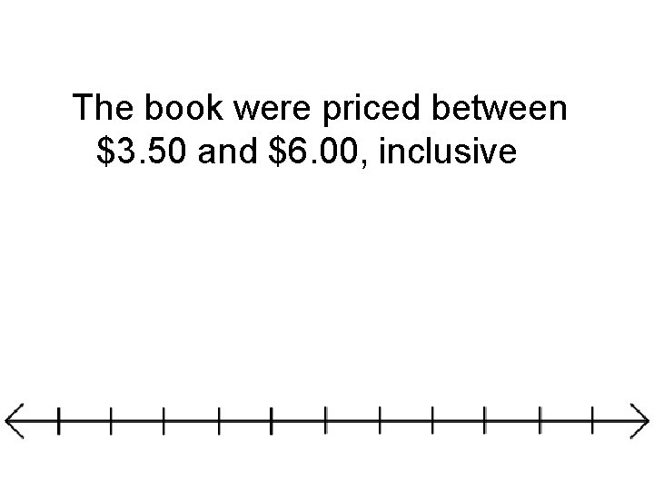 The book were priced between $3. 50 and $6. 00, inclusive 