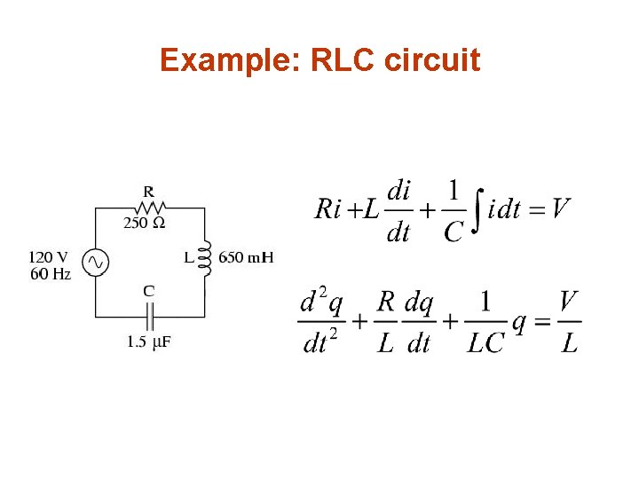 Example: RLC circuit 