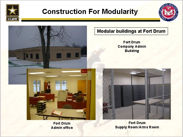 Construction For Modularity Modular buildings at Fort Drum Company Admin Building Fort Drum Admin