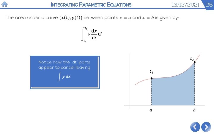 INTEGRATING PARAMETRIC EQUATIONS 13/12/2021 26 