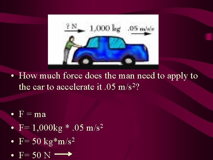  • How much force does the man need to apply to the car