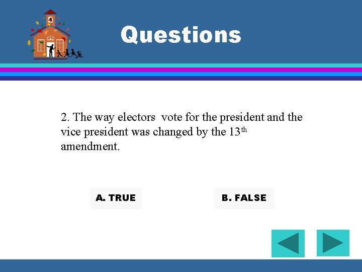 Questions 2. The way electors vote for the president and the vice president was