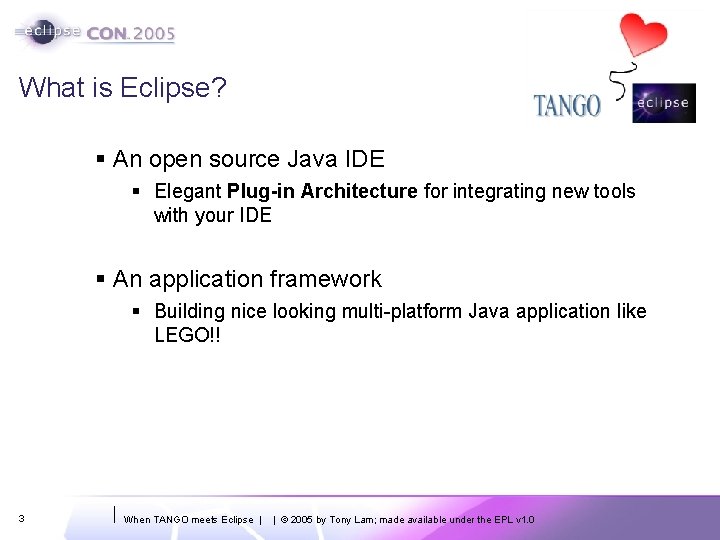 What is Eclipse? § An open source Java IDE § Elegant Plug-in Architecture for