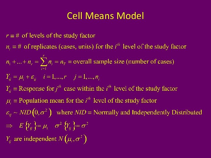 Cell Means Model 
