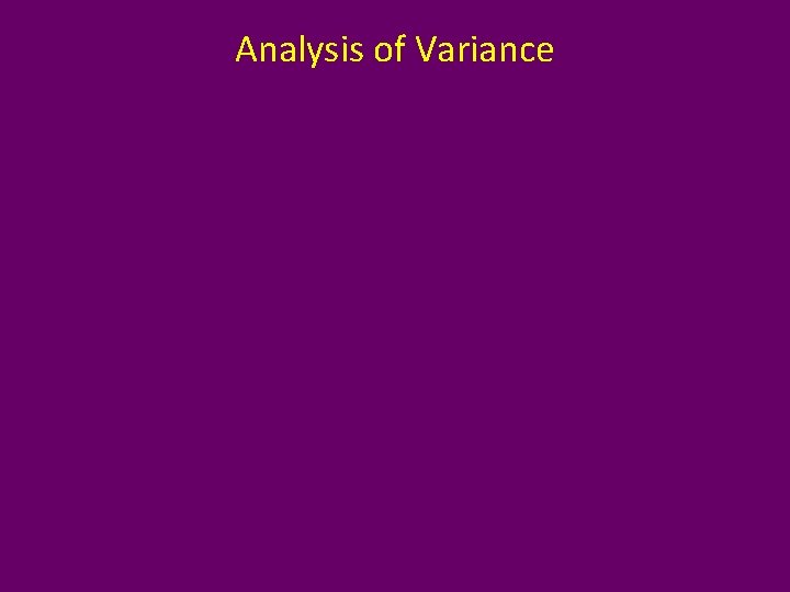 Analysis of Variance 