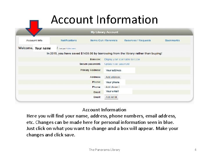 Account Information Your name Your address Your phone Your email Account Information Here you