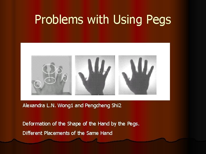 Problems with Using Pegs Alexandra L. N. Wong 1 and Pengcheng Shi 2 Deformation