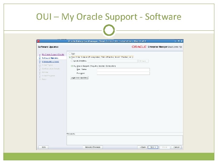 OUI – My Oracle Support - Software 