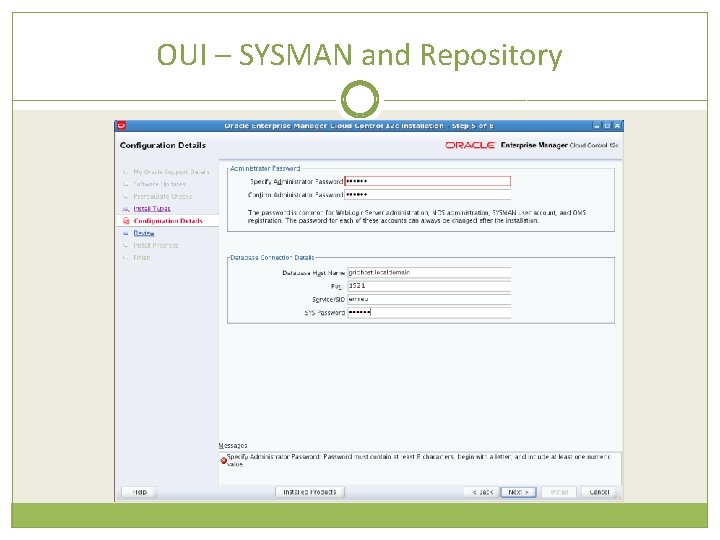 OUI – SYSMAN and Repository 